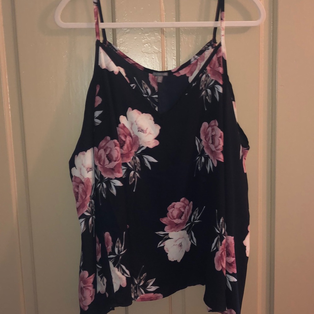 Floral long sleeve blouse with shoulder cut outs